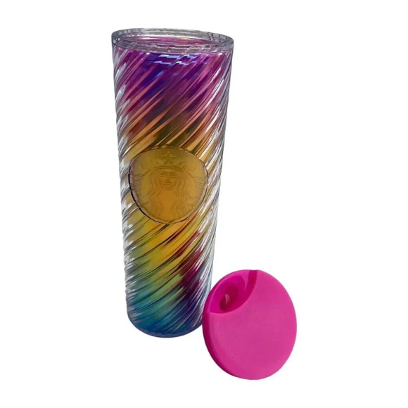 Starbucks 16floz Twist Tumbler Tim Singleton Starbucks Pride Swirls Rainbow - Picture 3 of 8